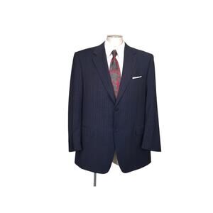Canali Navy Pinstripe Wool Suit Coat - Made in Italy